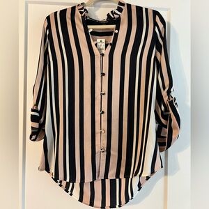 NWT Express Striped Ruffle Blouse